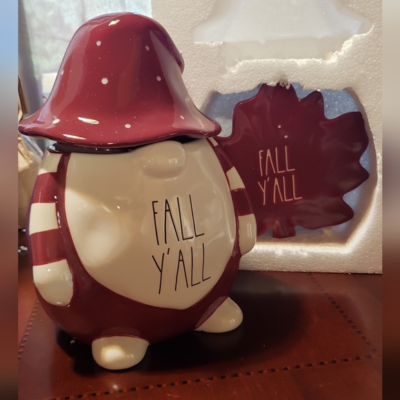 Rae Dunn Kitchen Rae Dunn Fall Yall Set Red Gnome Large With Lid